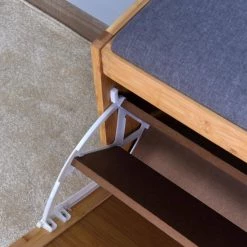 Natural Color Entryway Shoe Rack Bench with Foldable Shelf 18.9 in. H x 11.6 in. W x 24.8 in. D by Wateday -Wateday Sales Store natural wateday bedroom benches yj yuki9595318 c3 1000