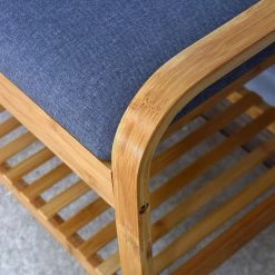 Natural Color Shoe Rack Bench with 2-tier Shelves 19.88 in. H x 13 in. W x 23.62 in. D by Wateday -Wateday Sales Store natural wateday bedroom benches yj yuki9595319 4f 1000