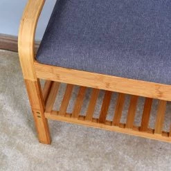 Natural Color Shoe Rack Bench with 2-tier Shelves 19.88 in. H x 13 in. W x 35.43 in. D by Wateday -Wateday Sales Store natural wateday bedroom benches yj yuki9595320 4f 1000