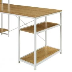 33 in. Rectangular Natural Wood Computer Desk with 5-Tier Open Bookshelf by Wateday -Wateday Sales Store natural wateday computer desks yj yuki9595755 4f 1000