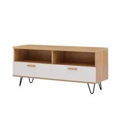 47 in. Natural TV Stand Fits TV's up to 55 in. with 2 Storage Space by Wateday