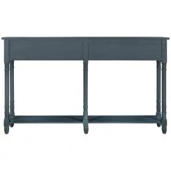 58 in. Navy Standard Rectangle Wood Console Table with Drawers and Bottom Shelf by Wateday -Wateday Sales Store navy wateday console tables yj yuki9596450 44 1000