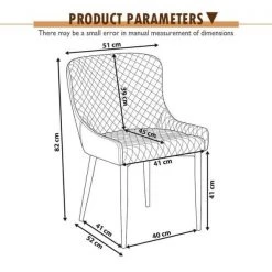 Navy Faric Dining Side Chair (Set of 2) by Wateday -Wateday Sales Store navy wateday dining chairs yj yuki9596240 44 1000