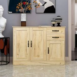 Oak Entryway Sideboard Storage Cabinet with 2-Drawers and 2 Doors by Wateday -Wateday Sales Store oak wateday accent cabinets yj yuki9595926 31 1000