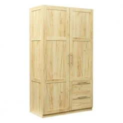 Oak Armoire with 2-Drawers 70.87 in. H x 19.49 in. W x 39.37 in. D by Wateday