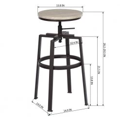 29.50 in. Oak Backless Metal Frame Stool Height 28 in. Bar Stool with Wood Seat (Set of 2) by Wateday -Wateday Sales Store oak wateday bar stools yj yuki9596293 1f 1000