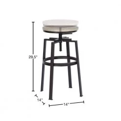 29.50 in. Oak Backless Metal Frame Stool Height 28 in. Bar Stool with Wood Seat (Set of 2) by Wateday -Wateday Sales Store oak wateday bar stools yj yuki9596293 40 1000