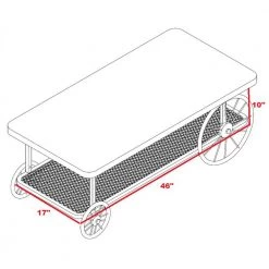 47 " Oak Rectangle Wood Coffee Table with Metal Open Storage Shelf by Wateday -Wateday Sales Store oak wateday coffee tables yj yuki9595622 1f 1000