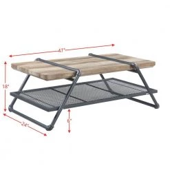 47" Oak Rectangle Wood Coffee Table with Metal Open Storage Shelf by Wateday 8 47" Oak Rectangle Wood Coffee Table with Metal Open Storage Shelf by Wateday -Wateday Sales Store oak wateday coffee tables yj yuki9595624 4f 1000