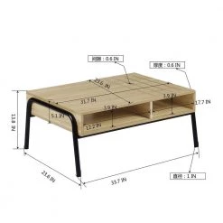 33 .7" Oak Rectangle MDF Coffee Table with Storage by Wateday -Wateday Sales Store oak wateday coffee tables yj yuki9595638 fa 1000