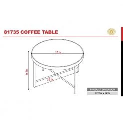 32 " Oak Round Wood Coffee Table with Metal Legs by Wateday -Wateday Sales Store oak wateday coffee tables yj yuki9595663 4f 1000