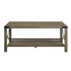 47 in. Oak Small Rectangle Wood Coffee Table with Shelf by Wateday