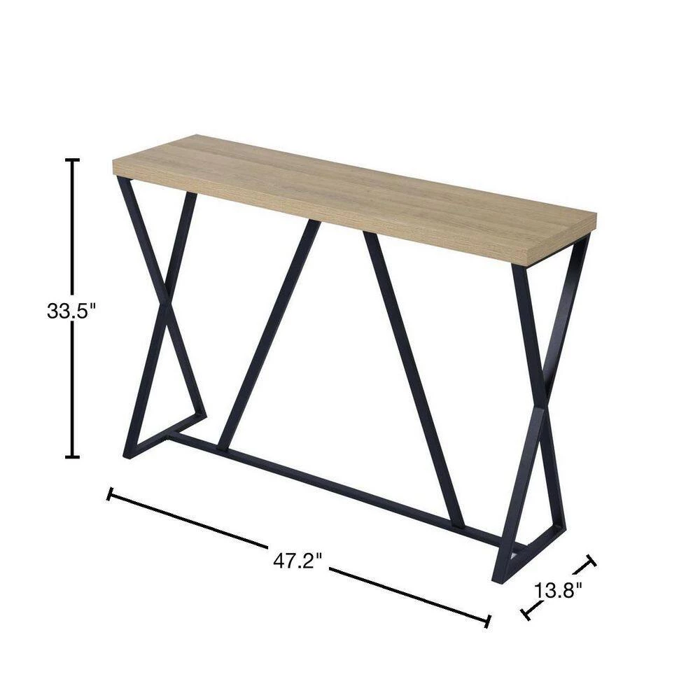 47.20 in. Oak Standard Rectangle Wood Console Table by Wateday 3 47.20 in. Oak Standard Rectangle Wood Console Table by Wateday - Image 3