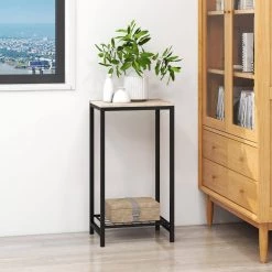 12 in. Oak Short Rectangle Wood End Table with Storage Shelf by Wateday -Wateday Sales Store oak wateday end side tables yj yuki9596329 31 1000