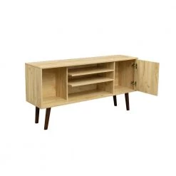 53 in. Oak TV Stand with Open Storage Shelves and Cabinet Fits TV's up to 55 in. by Wateday -Wateday Sales Store oak wateday tv stands yj yuki9595460 c3 1000
