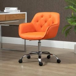 Orange Faux Leather Task Office Chairs with Non-Adjustable Arms by Wateday 11 Orange Faux Leather Task Office Chairs with Non-Adjustable Arms by Wateday -Wateday Sales Store orange wateday office stools yj yuki9596894 31 1000