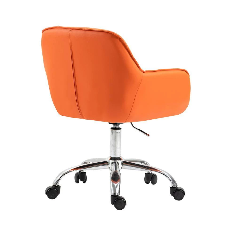 Orange Faux Leather Task Office Chairs with Non-Adjustable Arms by Wateday 3 Orange Faux Leather Task Office Chairs with Non-Adjustable Arms by Wateday - Image 3