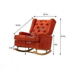 Orange Upholster Rocking Chair with Cushion by Wateday -Wateday Sales Store orange wateday rockers gliders ottomans yj yuki9596279 44 1000