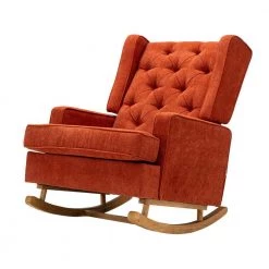 Orange Upholster Rocking Chair with Cushion by Wateday