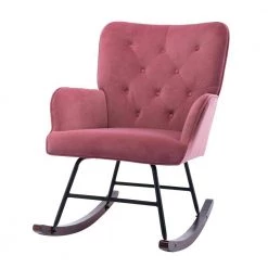 Pink Velvet Rocking Chair by Wateday