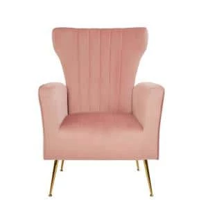 Pink Velvet Wingback Arm Side Chair by Wateday 1 Pink Velvet Wingback Arm Side Chair by Wateday