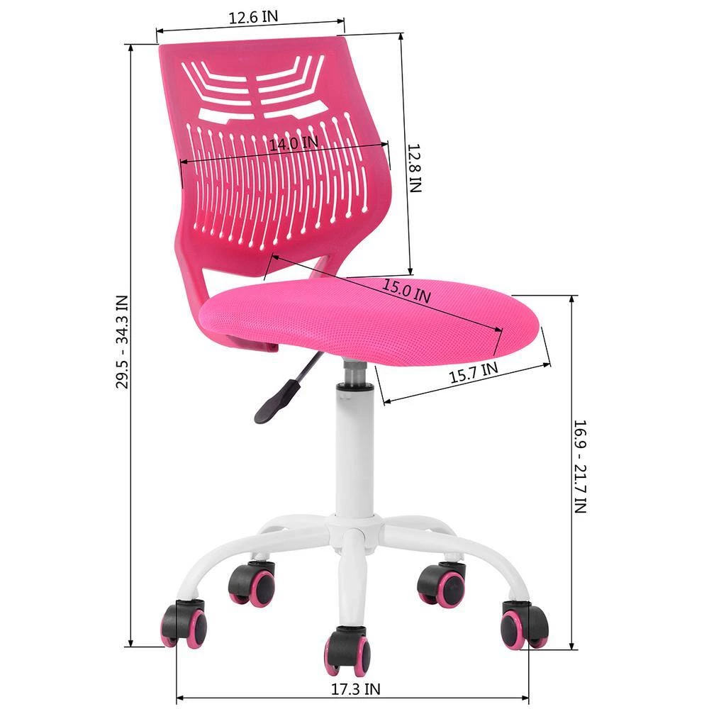 Pink Mesh Fabric Plastic Office Chair without Arms by Wateday 7 Pink Mesh Fabric Plastic Office Chair without Arms by Wateday - Image 7
