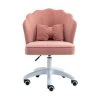 Pink Fabric Office Chairs Vanity Seats without Arms by Wateday
