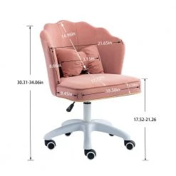 Pink Fabric Office Chairs Vanity Seats without Arms by Wateday -Wateday Sales Store pink wateday office stools yj yuki9596470 fa 1000