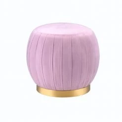 Pink Velvet Ottoman by Wateday