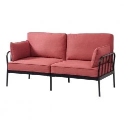 72.40 in. W Flared Arm Fabric Rustic Style Straight Sofa in Pink by Wateday