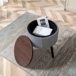 Plaid Fabric Armchair with Storage Side Table by Wateday -Wateday Sales Store plaid wateday accent chairs yj yuki9596292 44 1000