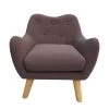 Purple Fabric Upholstered Child Accent Armchair by Wateday