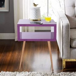 Open Shelf Purple Nightstand, 23.22"Hx17.91"Wx15.16"D by Wateday -Wateday Sales Store purple wateday nightstands yj yuki9595399 31 1000