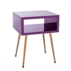 Open Shelf Purple Nightstand, 23.22"Hx17.91"Wx15.16"D by Wateday