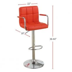 38 in. Red Low Back Metal Frame Stool Height 28 in. Bar Stool with Faux Leather seat (Set of 2) by Wateday -Wateday Sales Store red wateday bar stools yj yuki9596299 1f 1000