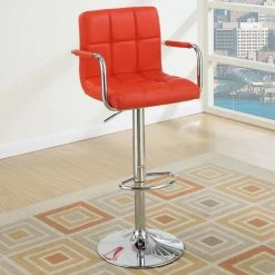 38 in. Red Low Back Metal Frame Stool Height 28 in. Bar Stool with Faux Leather seat (Set of 2) by Wateday -Wateday Sales Store red wateday bar stools yj yuki9596299 31 1000