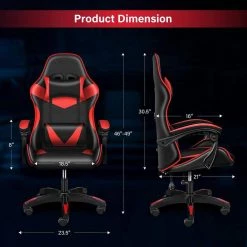 Red Leather Recliner Gaming Office Chairs with Arms and Lumbar without Footrest by Wateday 10 Red Leather Recliner Gaming Office Chairs with Arms and Lumbar without Footrest by Wateday -Wateday Sales Store red wateday gaming chairs yj yuki9596746 1f 1000
