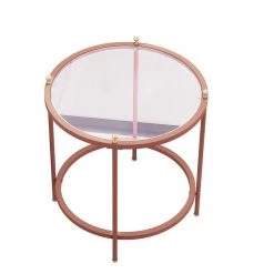 21.6 in. Rose Gold Round Glass Coffee Table with Iron Frame by Wateday 7 21.6 in. Rose Gold Round Glass Coffee Table with Iron Frame by Wateday -Wateday Sales Store rose gold wateday coffee tables yj yuki9595702 c3 1000