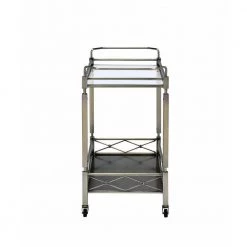 Silver Serving Cart with Towel Rack by Wateday -Wateday Sales Store silver wateday bar carts yj yuki9595831 4f 1000