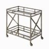 Silver Serving Cart with 2-Tier Shelves by Wateday