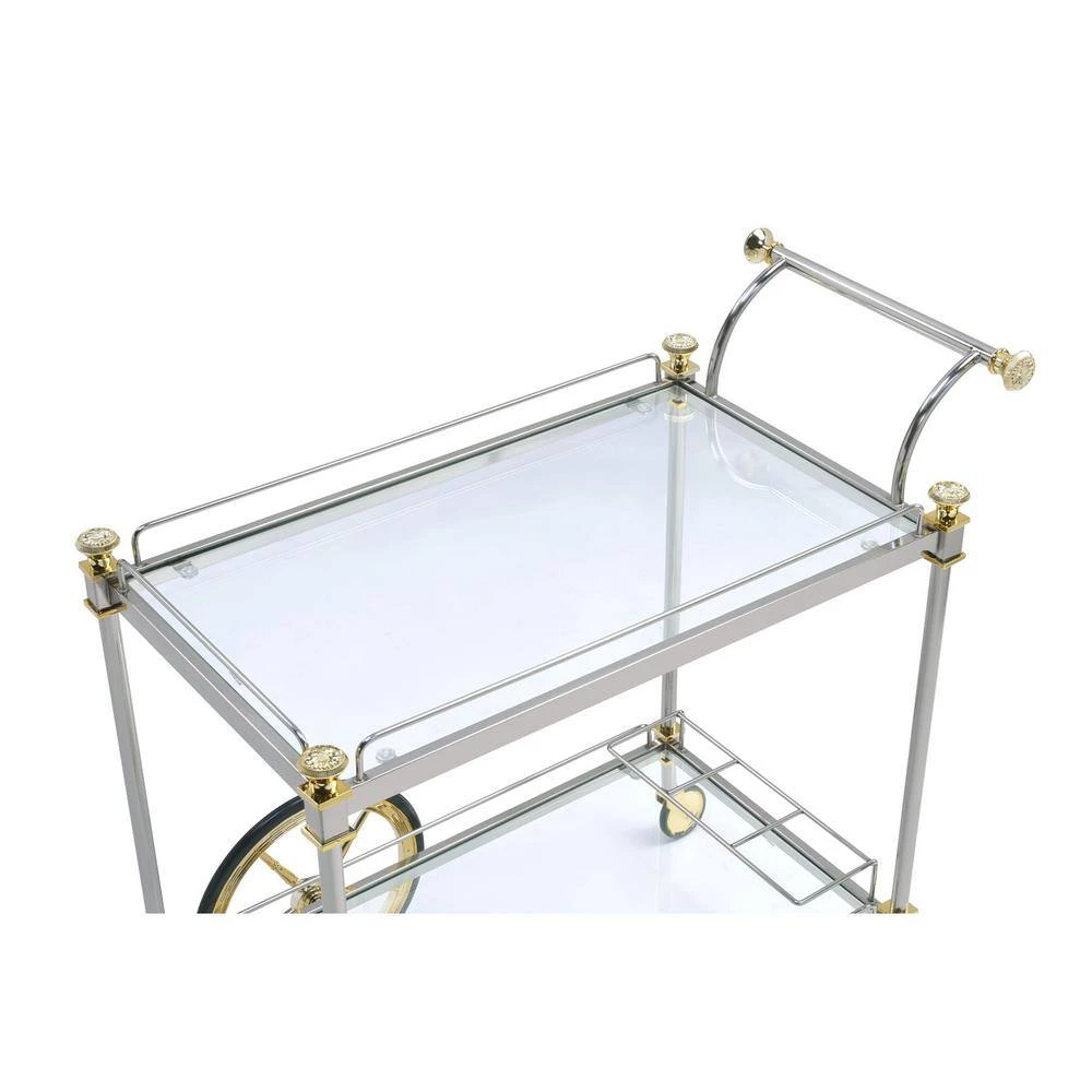 Silver Serving Cart with Wheels by Wateday 4 Silver Serving Cart with Wheels by Wateday - Image 4