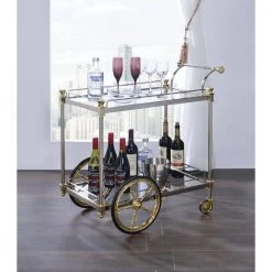 Silver Serving Cart with Wheels by Wateday 9 Silver Serving Cart with Wheels by Wateday -Wateday Sales Store silver wateday bar carts yj yuki9595834 31 1000