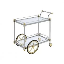 Silver Serving Cart with Wheels by Wateday