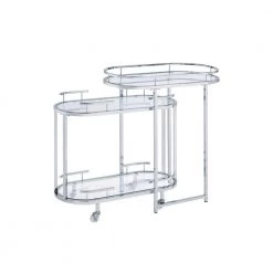 Silver Serving Cart with Bar Table by Wateday -Wateday Sales Store silver wateday bar carts yj yuki9595839 44 1000