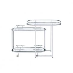 Silver Serving Cart with Bar Table by Wateday