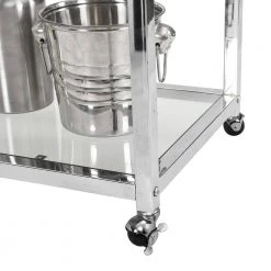 Silver Serving Cart with Towel Rack and Wine Storage by Wateday 11 Silver Serving Cart with Towel Rack and Wine Storage by Wateday -Wateday Sales Store silver wateday bar carts yj yuki9595841 44 1000
