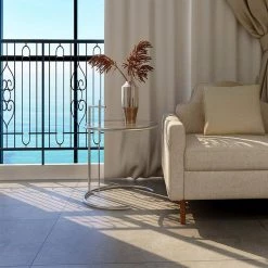 26.8 in. Silver Round Glass Coffee Table with Adjustable Height by Wateday -Wateday Sales Store silver wateday coffee tables yj yuki9595704 31 1000