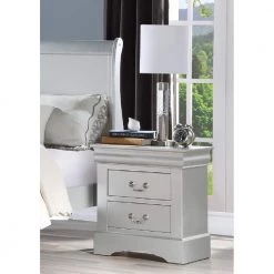 2-Drawer Silver Nightstand 24 in. D x 16 in. W x 22 in. H by Wateday -Wateday Sales Store silver wateday nightstands yj yuki9595369 31 1000