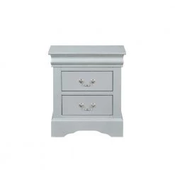 2-Drawer Silver Nightstand 24 in. D x 16 in. W x 22 in. H by Wateday