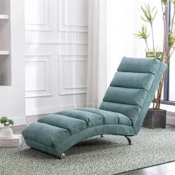 Teal Linen Massage Chaise Lounge with Pocket by Wateday -Wateday Sales Store teal wateday chaise lounges yj yuki9596284 31 1000